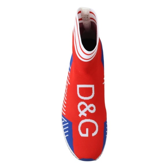 Dolce & Gabbana Blue Red Sorrento Logo Sneakers Socks Shoes - Picture 3 of 6